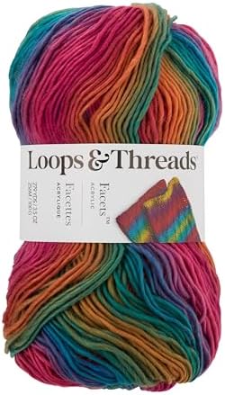 Loops & Threads Facets Yarn - Yarn for Knitting, Crochet, Weaving, and Arts & Crafts - Multi, Acrylic, 3.5 oz - Image 4