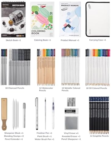 Four Candies 85 Pack Sketching Kit for Artist Gifts & Art Supplies - Image 6