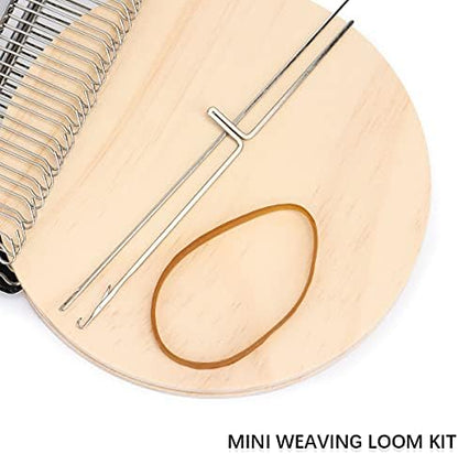 Small Loom Speedweve Type Weave Tool 28 Hooks Mini Wooden Weaving Loom Kit - Image 3