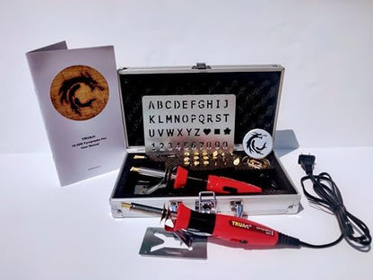 TRUArt Wood and Leather Pyrography Pen Set - Best Woodburning and Leather Crafts Burner Tool Kit - 35 Different Tips - Dual Power Mode - 30W and 15W, Gourd (Aluminum Case) - Image 3