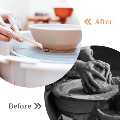 50PCS Wooden Clay Sculpting Tools, 6.2'' Smooth Double Ended Clay Modeling Tools, Polymer Clays Tool Sculpting, Wood Pottery Tool Kit for Ceramics Soap Playdough Carving Supplies - Image 7