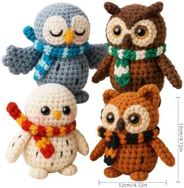 GUOXIAOER 4Pcs Crochet Kit for Beginners, 2026 DIY Craft for Adults, Great Gift for Crochet Lovers, Crocheting Animal Kits with Step by Step Videos,Yarn,Crochet Hook,Birthday Holiday Gift (Crochet B) - Image 2