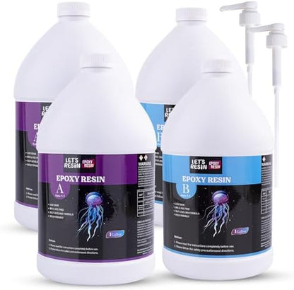 4 Gallon Crystal Clear Epoxy Resin with Pumps by LETSRESINEPOXYRESIN