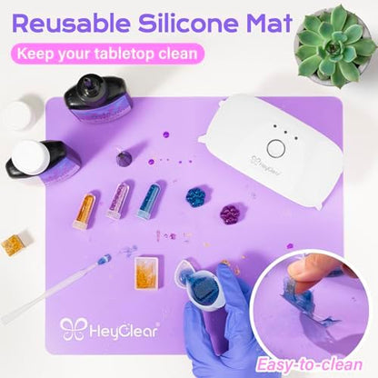HeyClear UV Resin Kit with Light, Molds 200g Clear UV Epoxy Cure for Crafts - Image 4