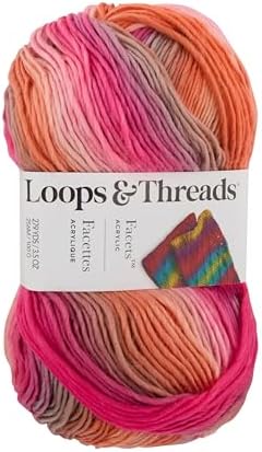 Loops & Threads Facets Yarn - Yarn for Knitting, Crochet, Weaving, and Arts & Crafts - Lollipop, Acrylic, 3.5 oz - Image 4