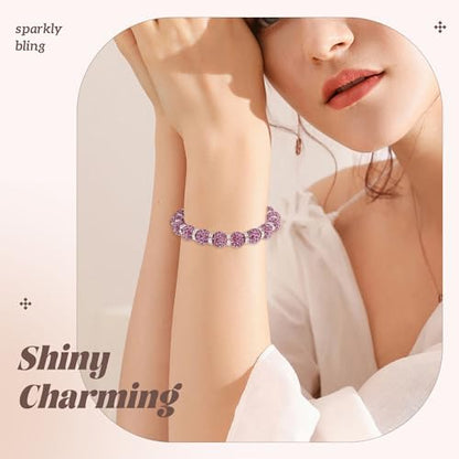 200pcs 10mm Rhinestone Beads for Jewelry Making, Light Purple Shiny Round Disco Beads Bulk, Sparkle Crystal Clay Christmas for Bracelet Baseball Necklace Earring Crafting and DIY - Image 3