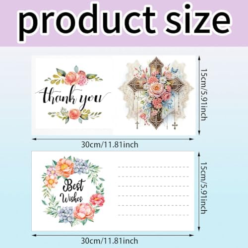 Diamond Art Cards with Envelopes–6PCS DIY Diamond Painting Greeting Cards Kit | Card Making Kit with Bling for Adults & Beginners | Birthday,Holiday & Thank You Cards (Belief) - Image 4