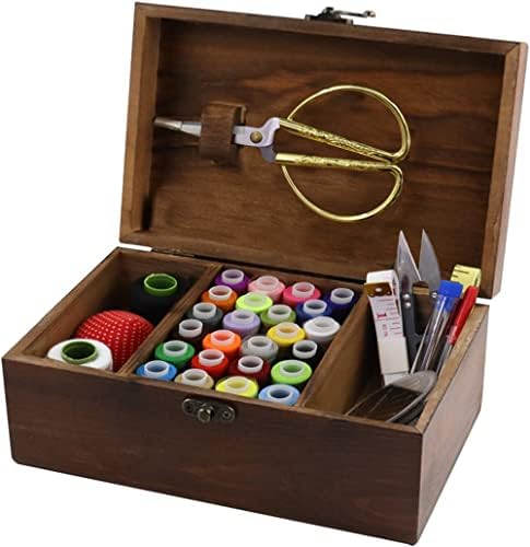 Flytreal Sewing Kit Box Basket, Wooden Hand Home Sewing Repair Tool Kit, Beginner Universal Sew Kit Accessories for Women, Men, Adults, Girls, Kids (Retro Dandelion) by Flytreal