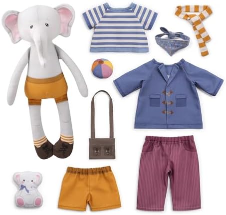 kullaloo Cut & Sew Fabric Panel – Elephant Doll Sewing Kit for Teens & Adults ✦ Intermediate DIY Plush Project with Clothes ✦ Dress Me Bestie Eddy - Image 6