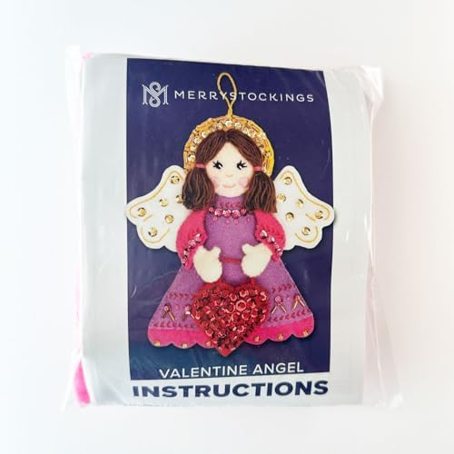 MerryStockings Felt Ornament Kit, Collectible Valentines Day Angel - Image 3