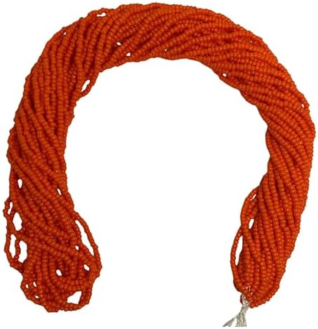 11/0 Glass Seed Beads, 12 String Hanks, Small Craft Beads, 2 mm (Dark Orange) by Unknown