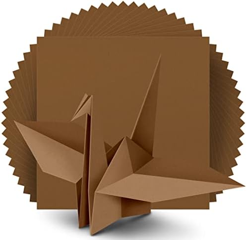 IOOLEEM Origami Paper, 200 Sheets, Brown Origami Paper, 6 Inch Square, Double Sided Colored Paper for Crafts DIY Party & Decoration by IOOLEEM