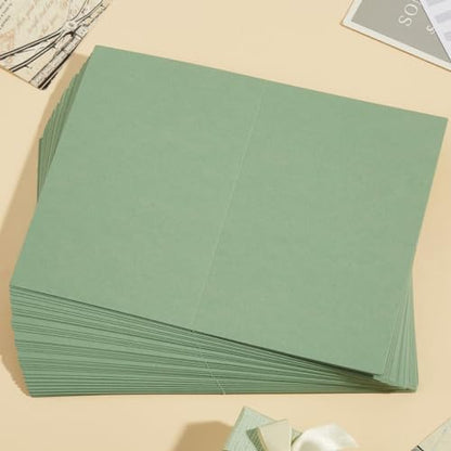 50 Pack Blank Folded Cardstock Cards, Sage-Green, 3x5 - Image 6