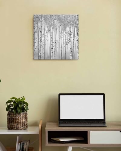 Paint by Number for Adults Beginner Minimalism Grey Forest Painting Art Style DIY Digital Oil Painting by Numbers Picture Drawing On Canvas Framed 20"x20" - Image 2