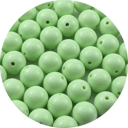 40pcs Acrylic Round Beads for Crafts 16mm Resin Candy Color Spacer Beads with Hole for Jewelry Making Sewing Crafts Decoration Necklaces Bracelets Earrings Supplies(Light Green) by Unknown