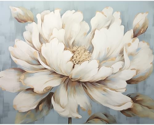 Natuyalo Paint by Numbers Kit for Adults Beginners and Kids, 16" Wx20 L Canvas Pictures Drawing Acrylic Paintwork with 3 Pcs Paintbrushes, Pale Yellow Flowers by Natuyalo