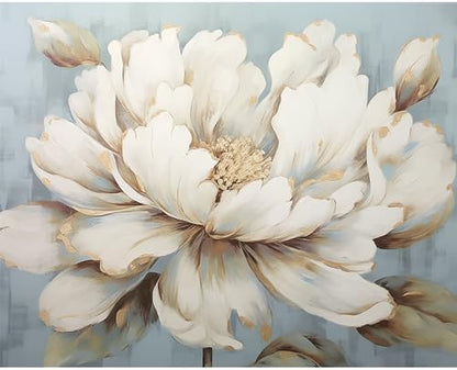 Natuyalo Paint by Numbers Kit for Adults Beginners and Kids, 16" Wx20 L Canvas Pictures Drawing Acrylic Paintwork with 3 Pcs Paintbrushes, Pale Yellow Flowers by Natuyalo