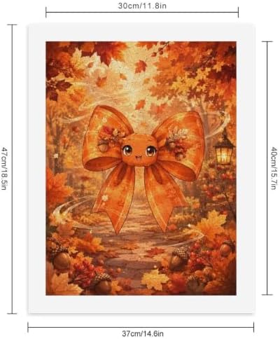 Paint by Numbers Kit for Adults Beginner Art Decor Orange Autumn Bow - Image 2