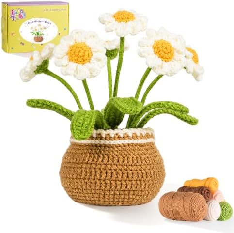 Crochet Kit for Beginners, Crochet Plant Kit,Knitting Kit(Little Daisy) by Unknown