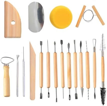 S & E TEACHER'S EDITION 19 Pcs Pottery Tools & Clay Sculpting Tools by SETEACHERSEDITION