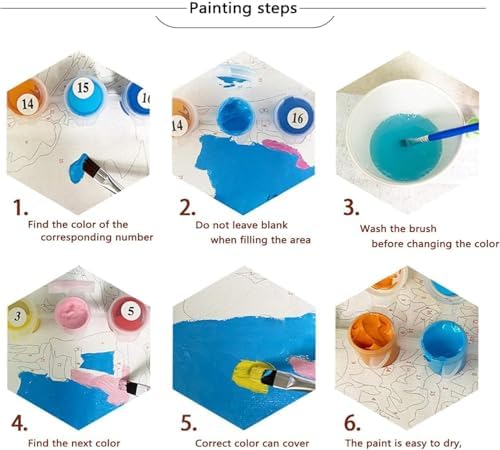 Clendo Sleeping Cat Paint by Numbers Kit for Adults - Bookshelf Paint by Numbers for Adults Beginner, DIY Acrylic EasyPainting by Number on Canvas Home Wall Decor 16”W x 20”L - Image 6