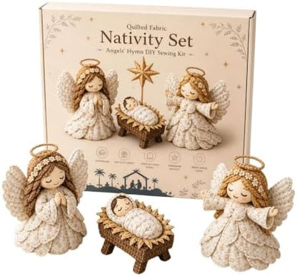 DIY Quilted Fabric Nativity Set Sewing Kit, Detailed Hand-Stitch Holy Family Manger Craft Set, Nativity Ornament Making Project for Home Display & Faith-Based Decor Creation for Adults，Type F by Unknown