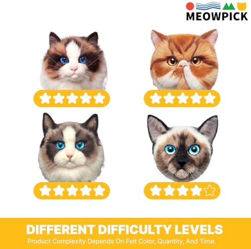 MeowPick Needle Felting Kit with Cat Head Mold, Animals Needle Felting Set, DIY Wool Felt Materials Set with Felting Tool and Instruction for Quick Needle Felting Craft (Cow) - Image 6