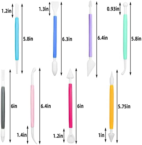 8 Pieces Plastic Clay Modeling Tools Set Ceramic Tool Kit for Sculpting Plastic Polymer Clay Shaping Tool for Kids Double-Head Suitable for DIY Crafts Cake Carving Decorating (Assorted Colors) - Image 6