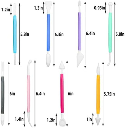 8 Pieces Plastic Clay Modeling Tools Set Ceramic Tool Kit for Sculpting Plastic Polymer Clay Shaping Tool for Kids Double-Head Suitable for DIY Crafts Cake Carving Decorating (Assorted Colors) - Image 6