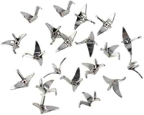 40Pcs Alloy Paper Crane Spacer Beads, 3D Origami Paper Cranes Shape 21x16mm Metal Animal Beads for DIY Jewelry Making - Image 4