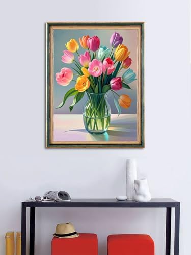 ACANDYL Tulip Paint by Numbers Kit for Adults Beginner Flowers - Image 3
