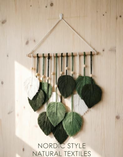 Jditngp DIY Macrame Leaf Wall Hanging Beginners Boho Wall Leaf Tapestry Kit Handmade Woven Tapestry Feather Wall Hanging DIY Macrame Kit for Adults Birthday Gift DIY Craft Kits 15.8" (Green) - Image 6