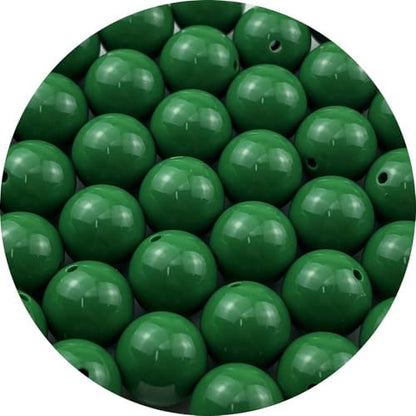 40pcs Acrylic Round Beads for Crafts 18mm Resin Candy Color Spacer Beads with Hole for Jewelry Making Sewing Crafts Decoration Necklaces Bracelets Earrings Supplies(Dark Green) by Unknown