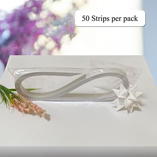 White Paper Strips for Weaving Projects (Single Color Packs). Paper Strips for Moravian Stars, German Stars and Froebel Stars. 50 Strips per Pack (White, 3/8 x 12 inch) - Image 3