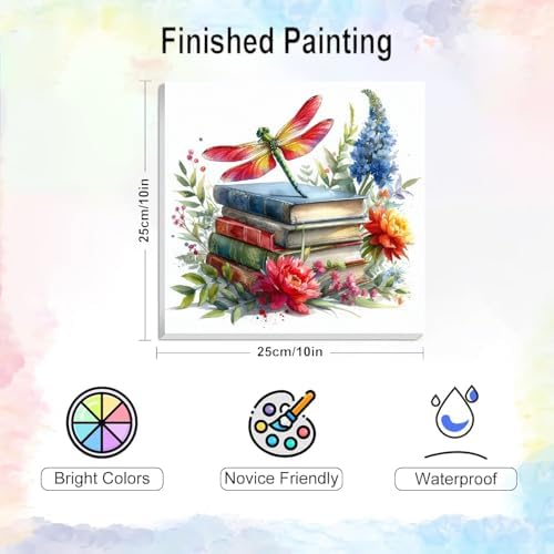 VIGEGU Insect Paint by Numbers Kit for Adults Beginner,Book Paint by Number DIY Flower Adult Paint by Number Kits for Home Decor 10x10 inch - Image 4