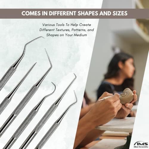 Clay Needle Tool 2Pcs Stainless Steel Professional Pin Needle Detail Tool for Ceramic Polymer Clay Sculpture Modeling to Make Intricate Design Detailing (Straight) - Image 7