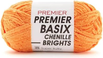 Premier Yarns Basix Chenille Brights, Tangerine, Super Bulky Weight,5.3 oz by Premier