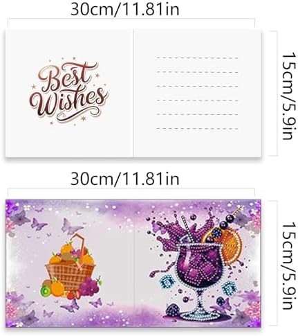 12 Pack Diamond Painting Greeting Cards Fruit Juice Theme DIY 5D Diamond Art Cards with Irregular Rhinestones Special Shaped Handmade Craft for Adults with Envelopes Gift Set - Image 5