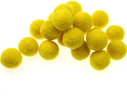 Zasy 30mm Needle Wool Felt Balls Foam Filled Wool Felt Pom Pom Home Decor DIY (Yellow) - Image 2