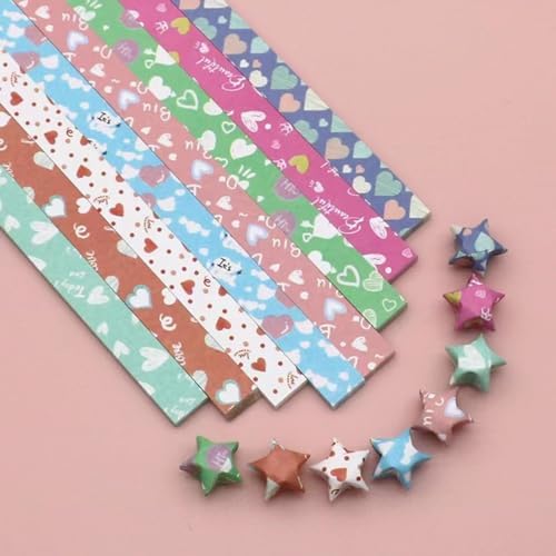 Origami Paper Stars, Colorful Handcraft Origami Lucky Star Paper DIY Paper Arts Creativity Hand Art Crafts (loving(540) sheets) by Hvogvok
