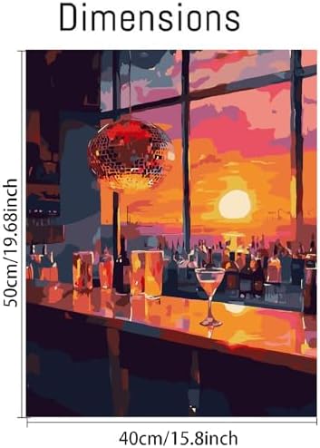 Canrichshop Vintage Cocktail Paint by Number for Adults,Paint by Numbers for Adults on Canvas Unframed,DIY Acrylic Painting by Numbers for Beginners,Easy Painting Kits for Decor 16x20inch - Image 2