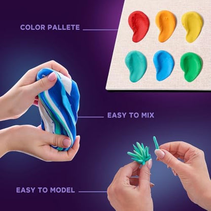 Okto Ocean Calm DIY 3D Painting, 21x21cm Air Dry Clay Kit - Ideal Crafts for Adults and Kids, Perfect for Creative Art Projects and Home Décor Ocean Calm - Image 4