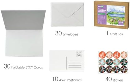30 Pack Foldable Blank Watercolor Cards with Envelopes 5"x7" - Image 3