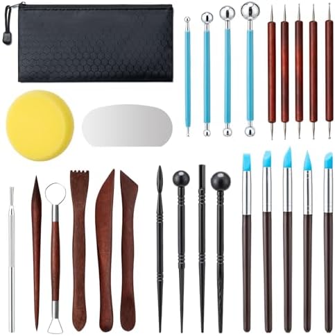 Amrules 27 Pcs Polymer Clay Sculpting Tools Kit for Adults, Red by Amrules