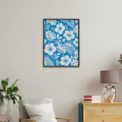 Bozfoxa Paint by Numbers Kit for Adults Beginner Blue Tropical Floral - Image 4