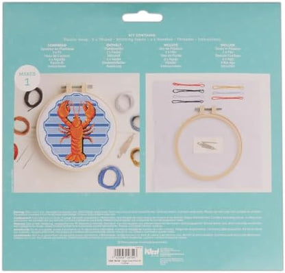 Simply Make Cross Stitch Kit Lobster Design for Adults, Including Hoop, Embroidery Thread, Fabric and Needle, Hobbies Craft, Beginners, Starter Cross Stitch Craft Kit, Home Decor, Decoration - Image 2