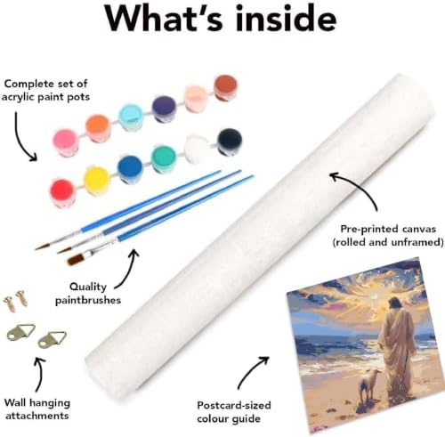 Mrnsiet Paint by Numbers Kit for Adults, Easy Jesus Adult Paint by Number Kits on Canvas, Christian DIY Acrylic Oil Number Painting Kits for Home Wall Decor Gift 16x20 Inch (Frameworkless) - Image 6