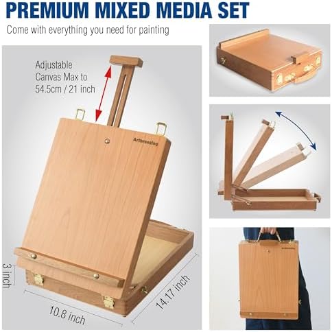 Mixed Media Art Set with Art Easel, Complete Art Supplies Kit - Image 3