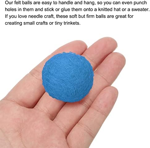 PATIKIL Wool Felt Balls Beads Wool Felting Pom 3cm 30mm Light Blue for Home Crafts Handcrafts Project DIY Pack of 5 - Image 4