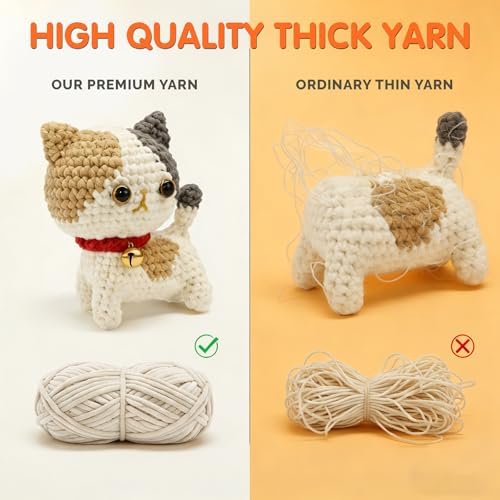 KinomiYa Cat Crochet Kit with Video Tutorials for Beginners Adults Kids - Image 6